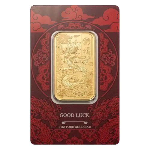 1oz PAMP Gold Bar - Good Luck Yellow Dragon (3)