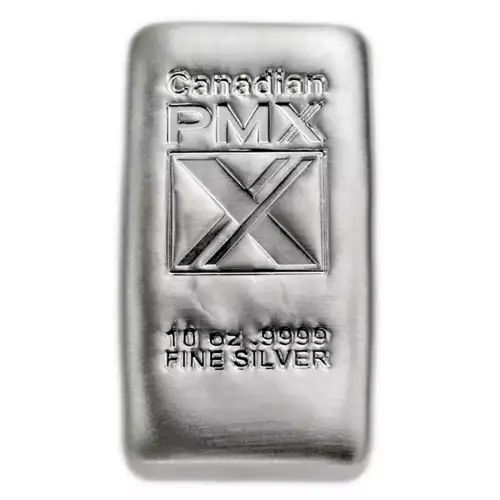 10 Ounce PMX PouredSilver Bar | .9999 Silver Bar - Canadian PMX