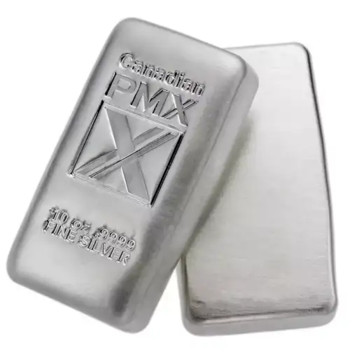 10 Ounce PMX PouredSilver Bar | .9999 Silver Bar - Canadian PMX