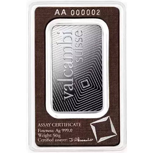 Misc. Minted Silver Bar, 50g (1.6075 Tr Oz) (2)