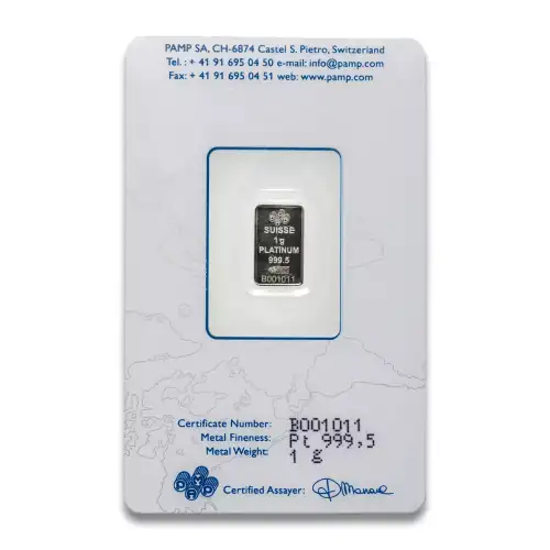 Platinum Bar 1 gram - Misc Minted
