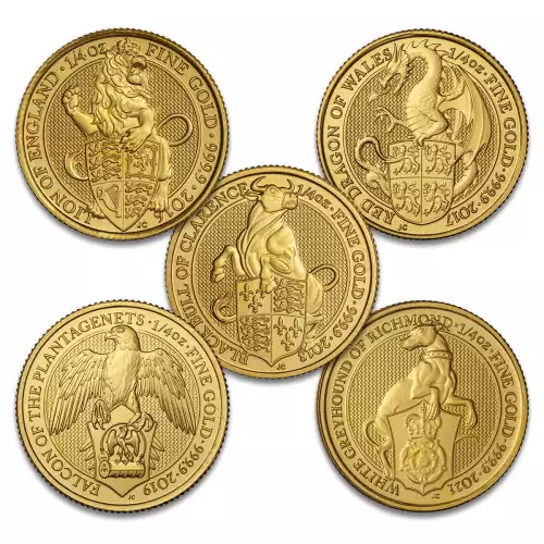 UK Gold Queen's Beasts, 1/4 oz - Misc Dated (3)